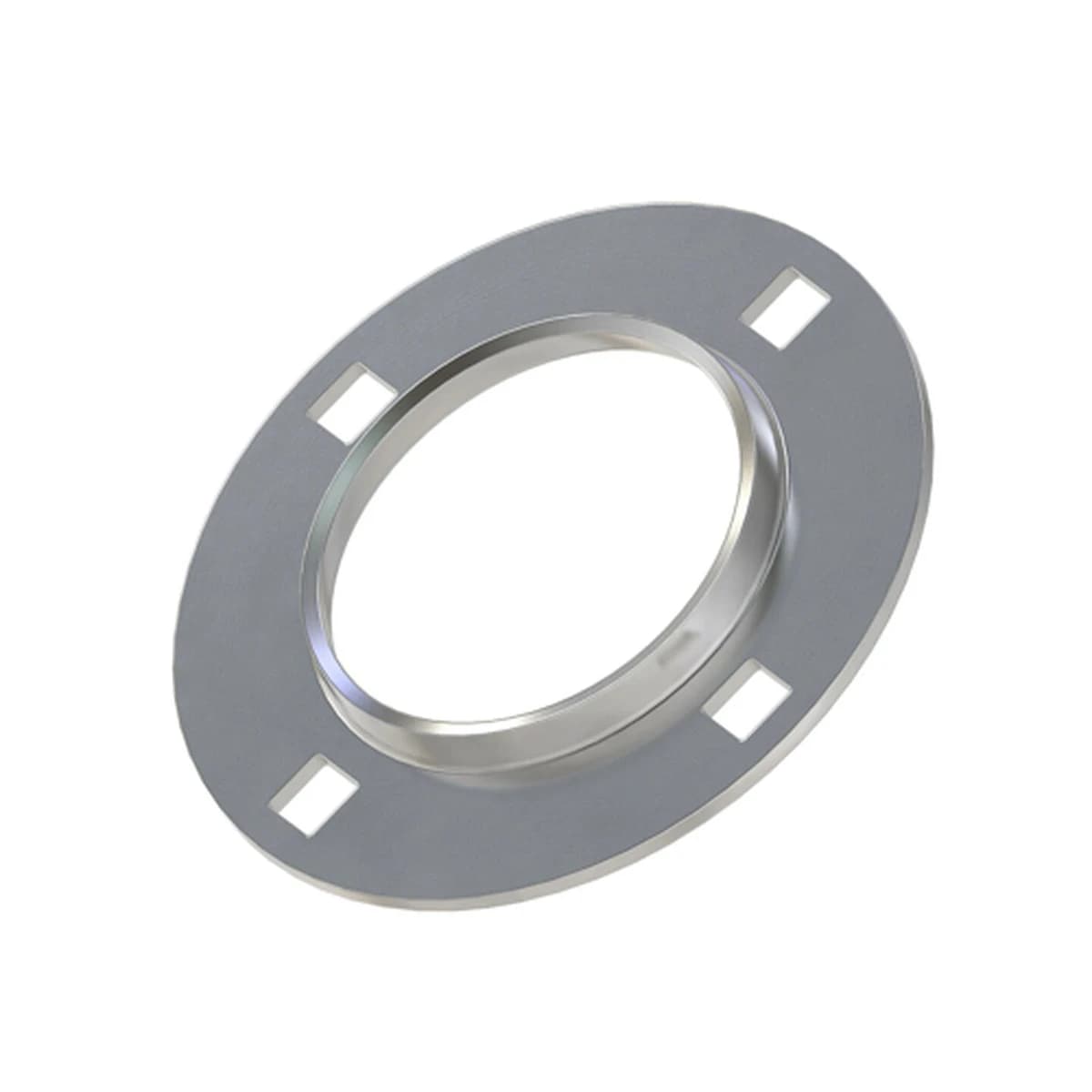 Aftermarket 4-hole flanged bearing housing replacing John Deere OEM H174410 - angled view